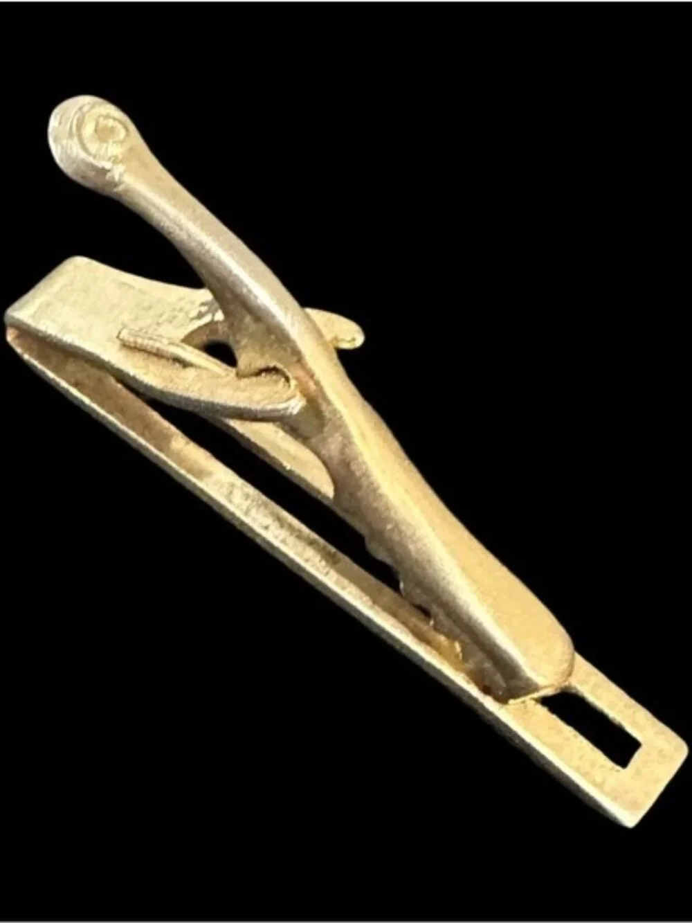 Vintage 40s 50s Tie Bar Clip Gold Tone Mens Accessories